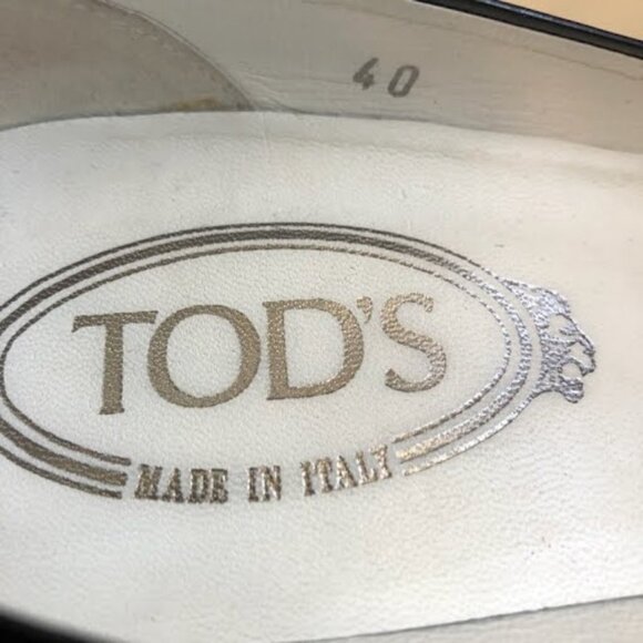 TOD'S Made in Italy Aspen Black Patent Platform Pump Driving Heels 9.5 MSRP $800 - Picture 6 of 8